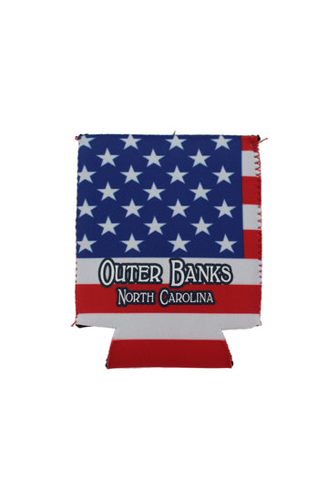 Outer Banks USA Flag Can Koozie