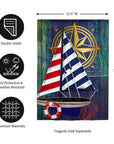 Nautical Collage Garden Linen Flag - Kitty Hawk Kites Online Store