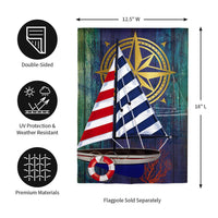 Nautical Collage Garden Linen Flag - Kitty Hawk Kites Online Store
