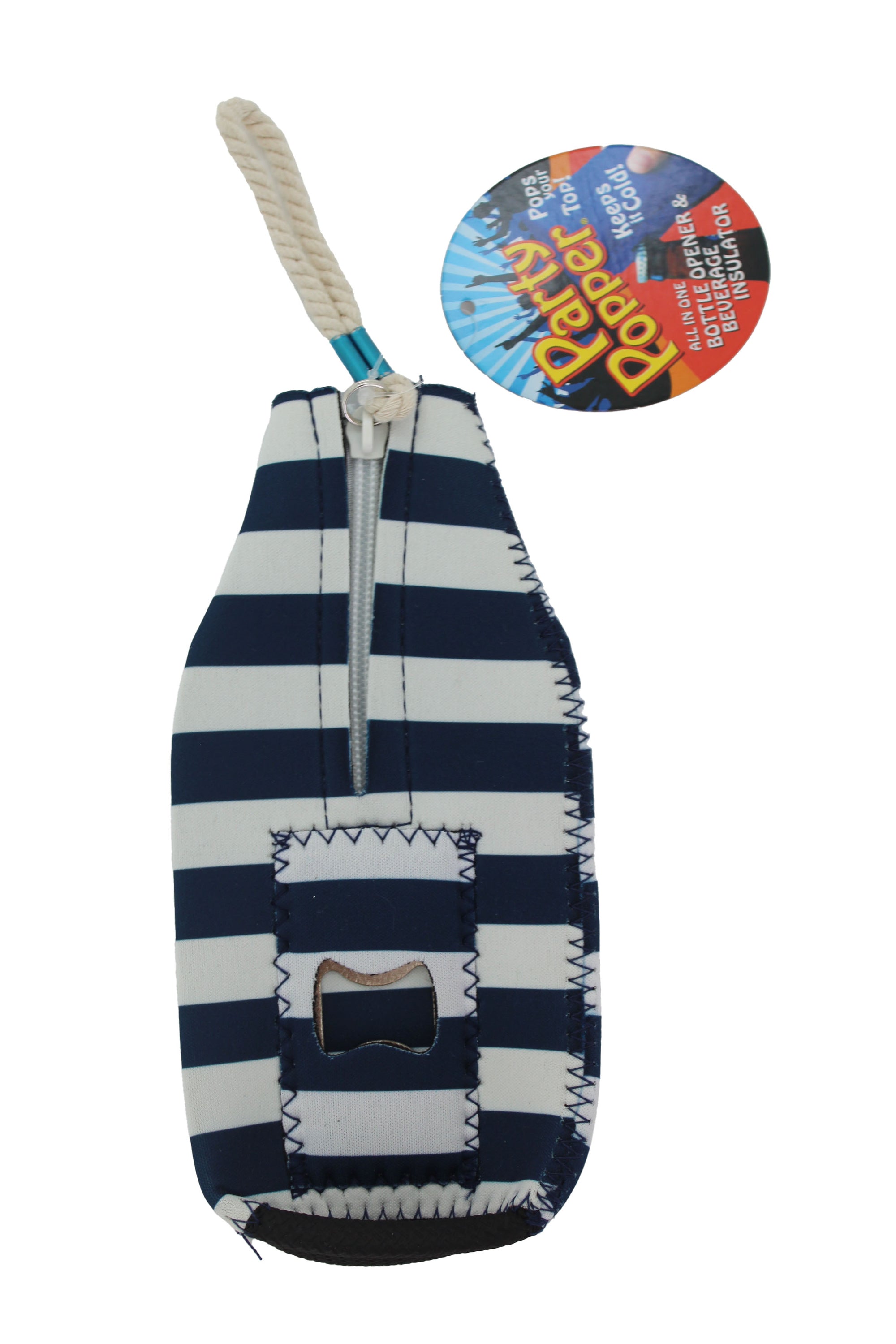 OBX NAVY NAUTICAL PARTY POPPER KOOZIE