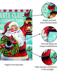 Santa Claus Is Coming Suede Garden Flag - Kitty Hawk Kites Online Store