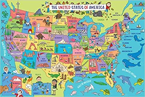 USA Map Kids&#39; Floor Puzzle (48 pieces) (36 inches wide x 24 inches high) - Kitty Hawk Kites Online Store