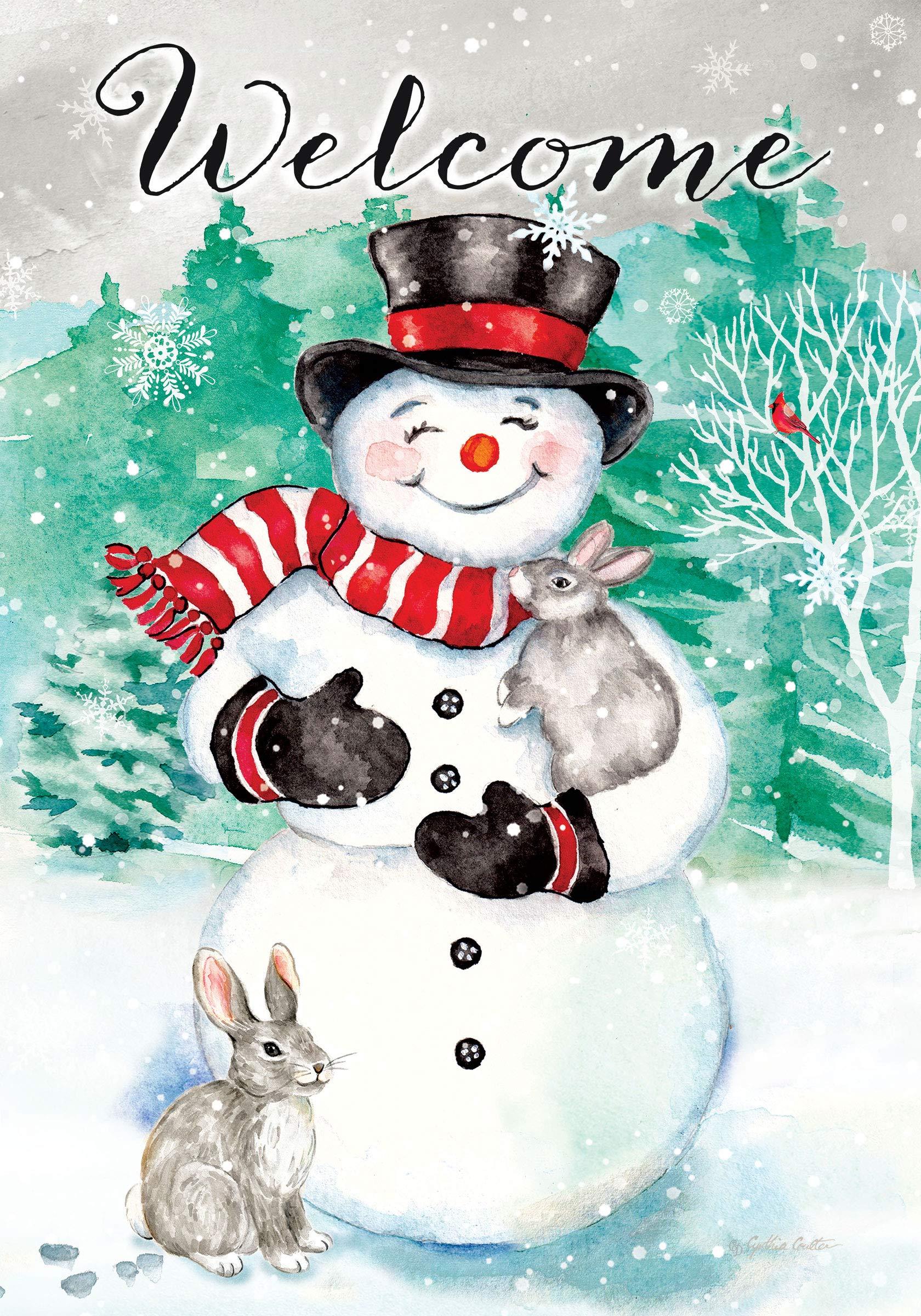 Snowman Bunnies Garden Flag - Kitty Hawk Kites Online Store