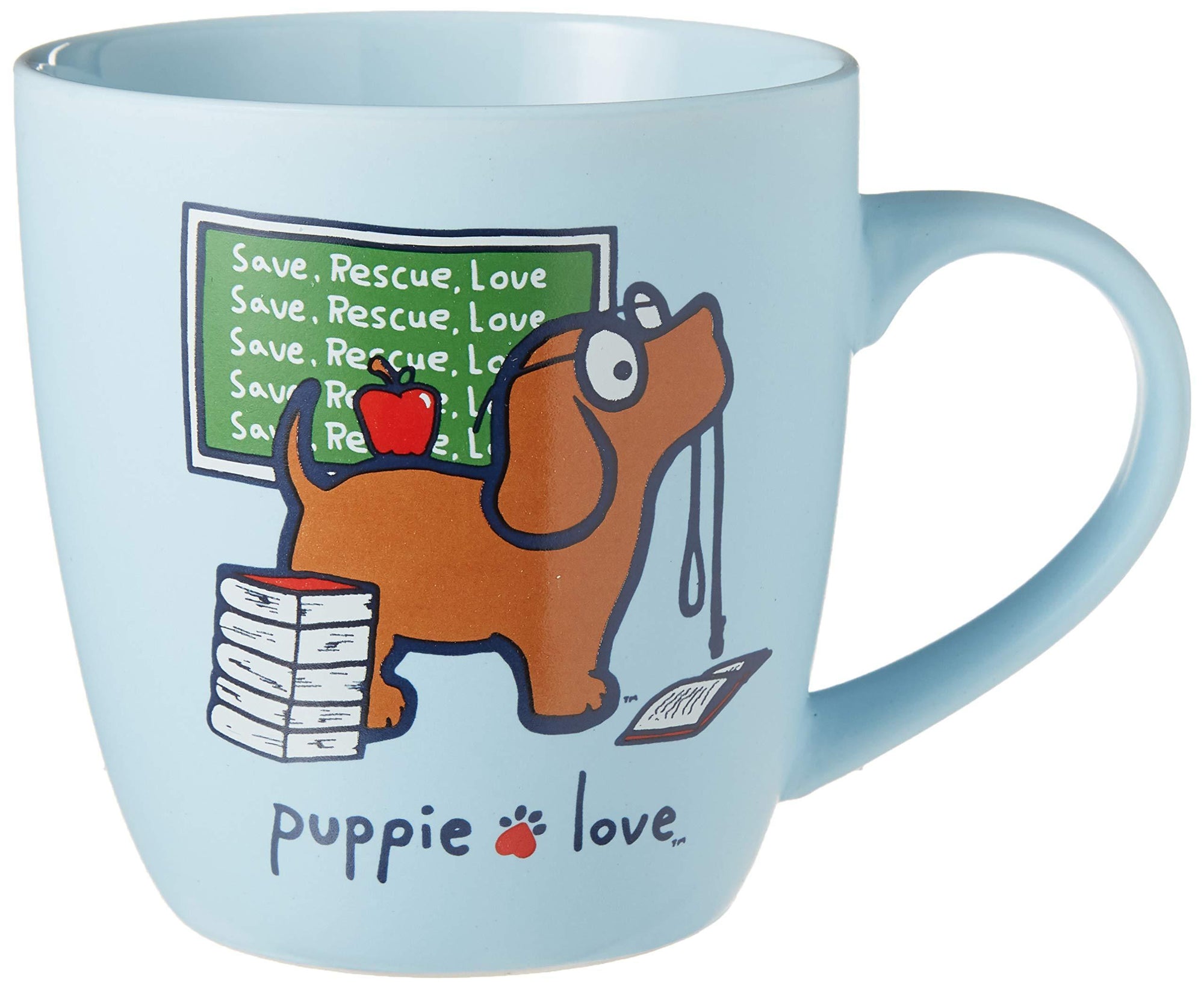 Puppie Love Teacher Dog Mug - Blue - Kitty Hawk Kites Online Store