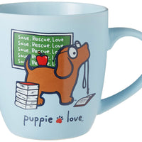 Puppie Love Teacher Dog Mug - Blue - Kitty Hawk Kites Online Store