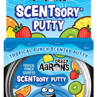 Crazy Aaron's SCENTsory Scented Thinking Putty - Tropical Punch - 2.75" Tin - Tropical Fruit Scented Green Putty - Fluffy Texture, Never Dries Out