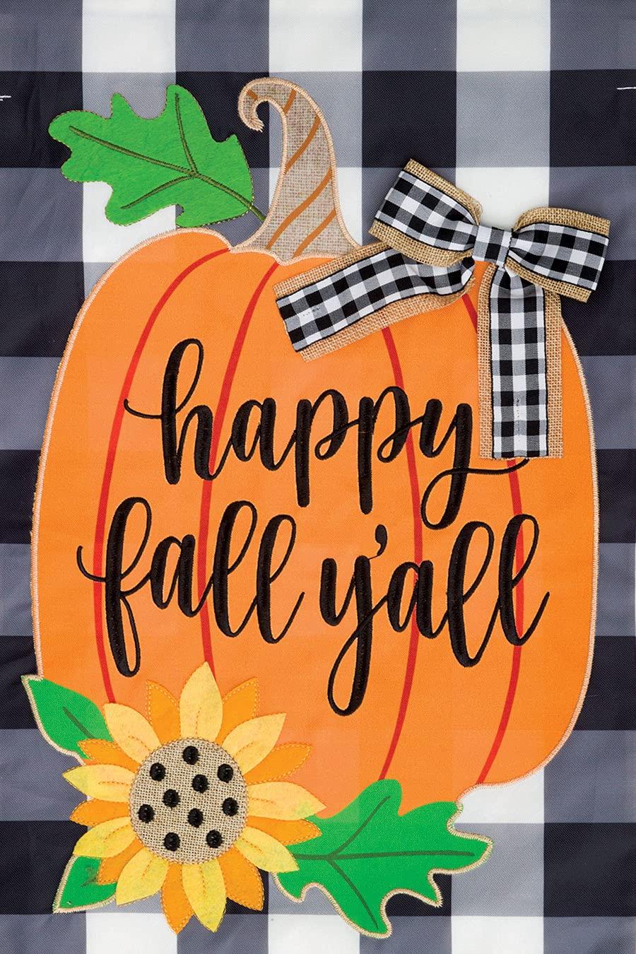 Gingham Pumpkin Garden Flag - Kitty Hawk Kites Online Store