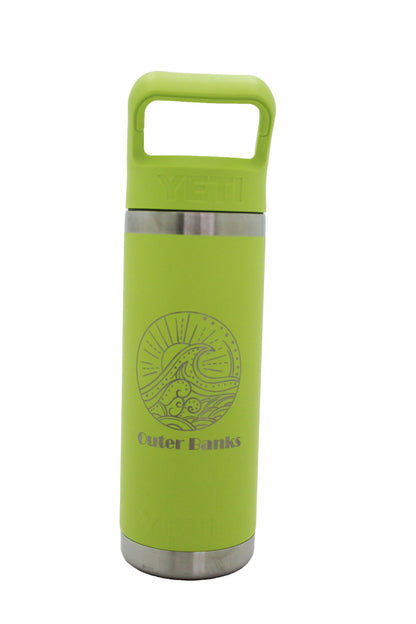 YETI RAMBLER® 18 OZ WATER BOTTLE WITH COLOR-MATCHED STRAW CAP - OBX ENGRAVED