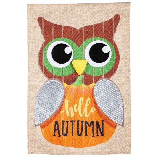 Wood Plank Owl Garden Burlap Flag - Kitty Hawk Kites Online Store