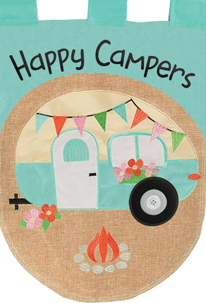 Happy Campers Garden Burlap Flag - Kitty Hawk Kites Online Store