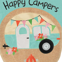 Happy Campers Garden Burlap Flag - Kitty Hawk Kites Online Store