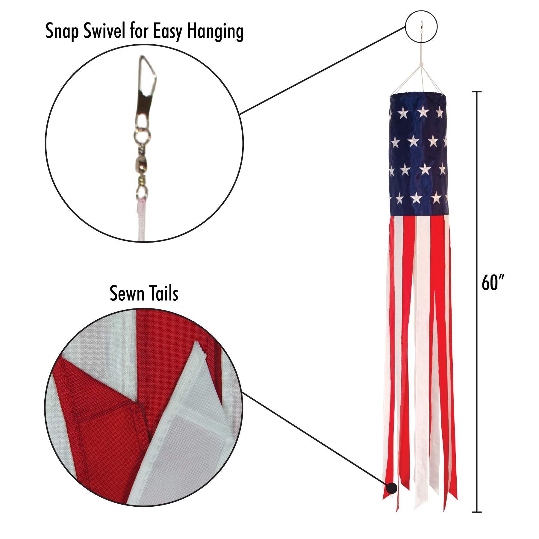 60 inch Embroidered Star Windsock - Kitty Hawk Kites Online Store