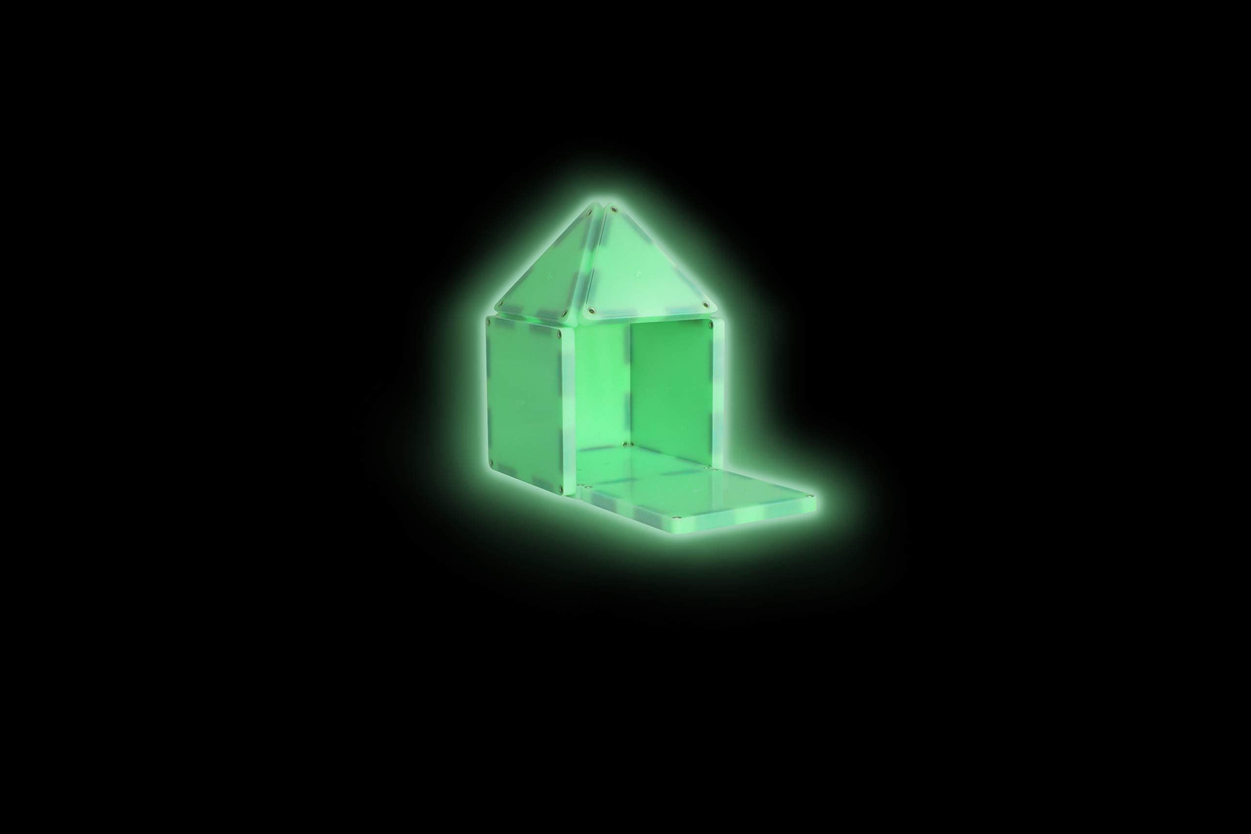 Magna Tiles Glow in The Dark Set (16 Pieces + LED Light