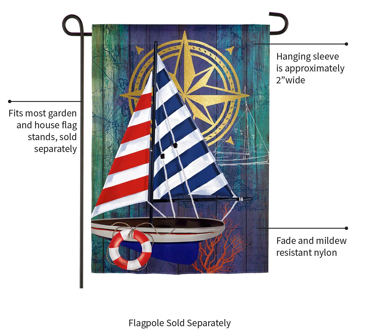 Nautical Collage Garden Linen Flag - Kitty Hawk Kites Online Store