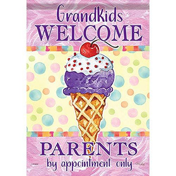 Grandkids Welcome, Parents By Appointment Only Garden Flag - Kitty Hawk Kites Online Store
