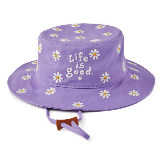 Life is Good Daisy Pattern Bucket Hat