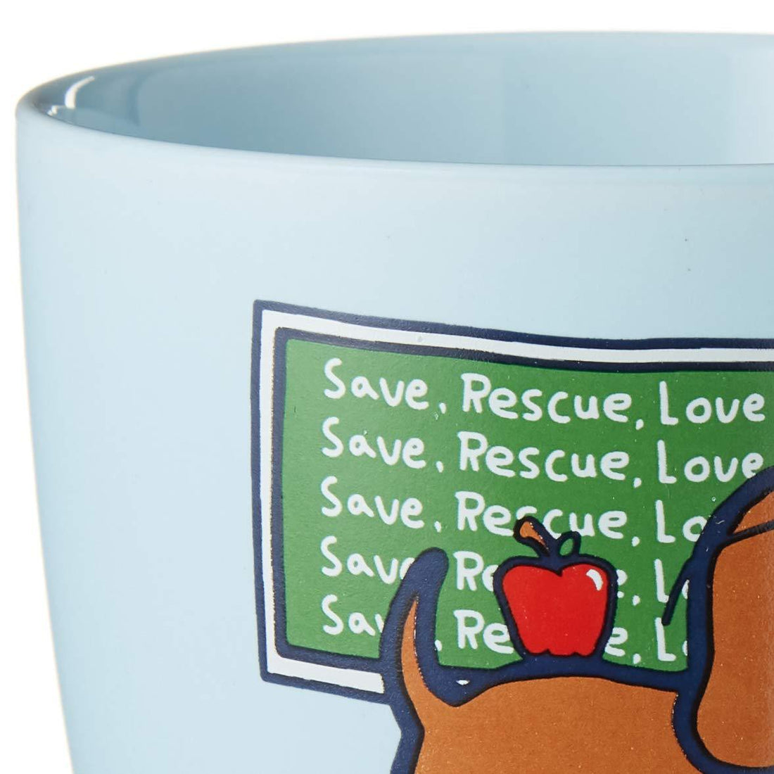 Puppie Love Teacher Dog Mug - Blue - Kitty Hawk Kites Online Store