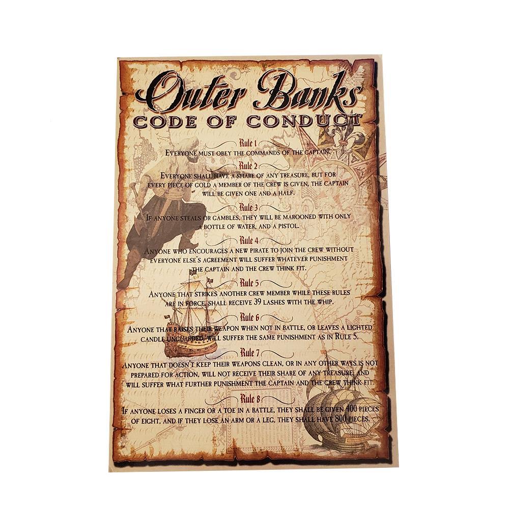 Outer Banks Pirate Code of Conduct Postcard - Kitty Hawk Kites Online Store