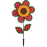 12in Red Polka Dot Sunflower spinner - Kitty Hawk Kites Online Store