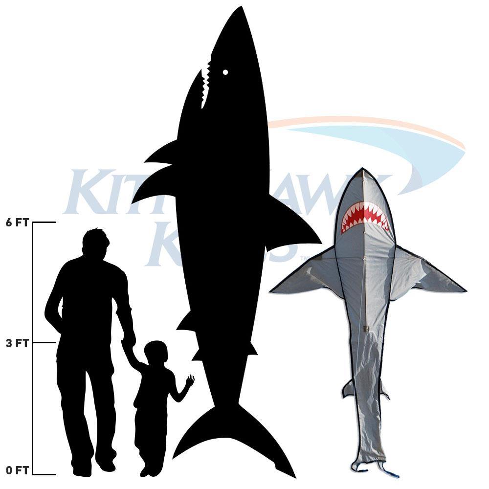 7 Foot Grey Shark Kite - Custom KHK Color - Kitty Hawk Kites Online Store